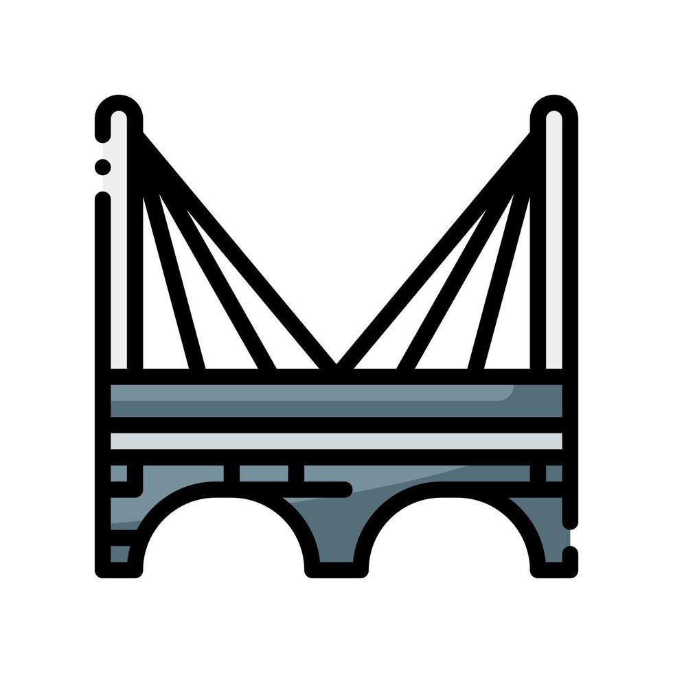 icono de estilo de línea llena de puente. ilustración vectorial para diseño gráfico, sitio web, aplicación vector