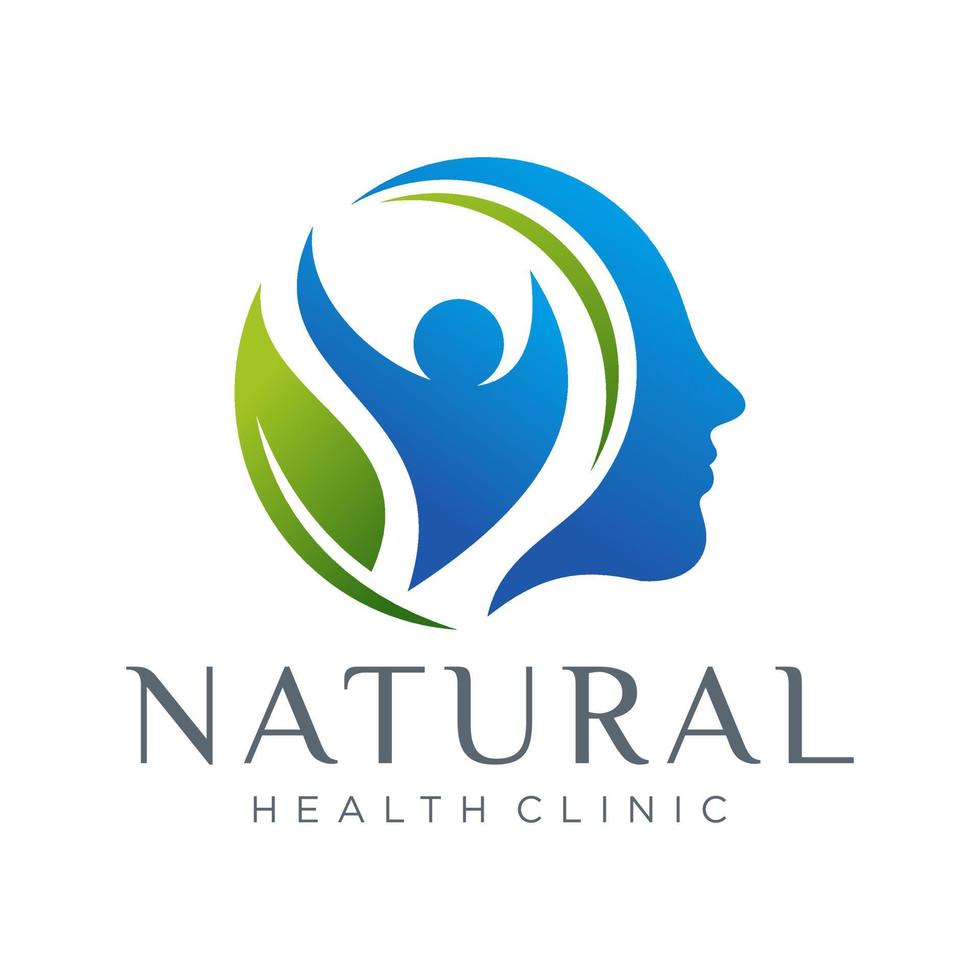 plantilla de vector de diseño de logotipo de clínica de salud natural