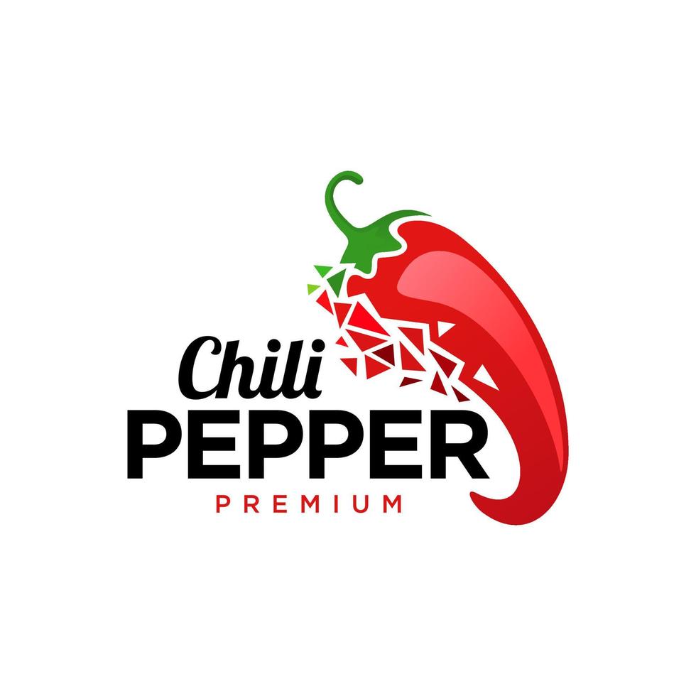 Chili Pepper Logo Template. Hot chili pepper design on white background. Vector illustration.