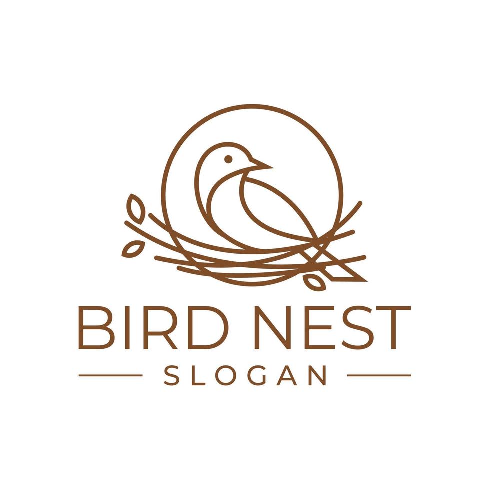 bird nest logo design vector illustration