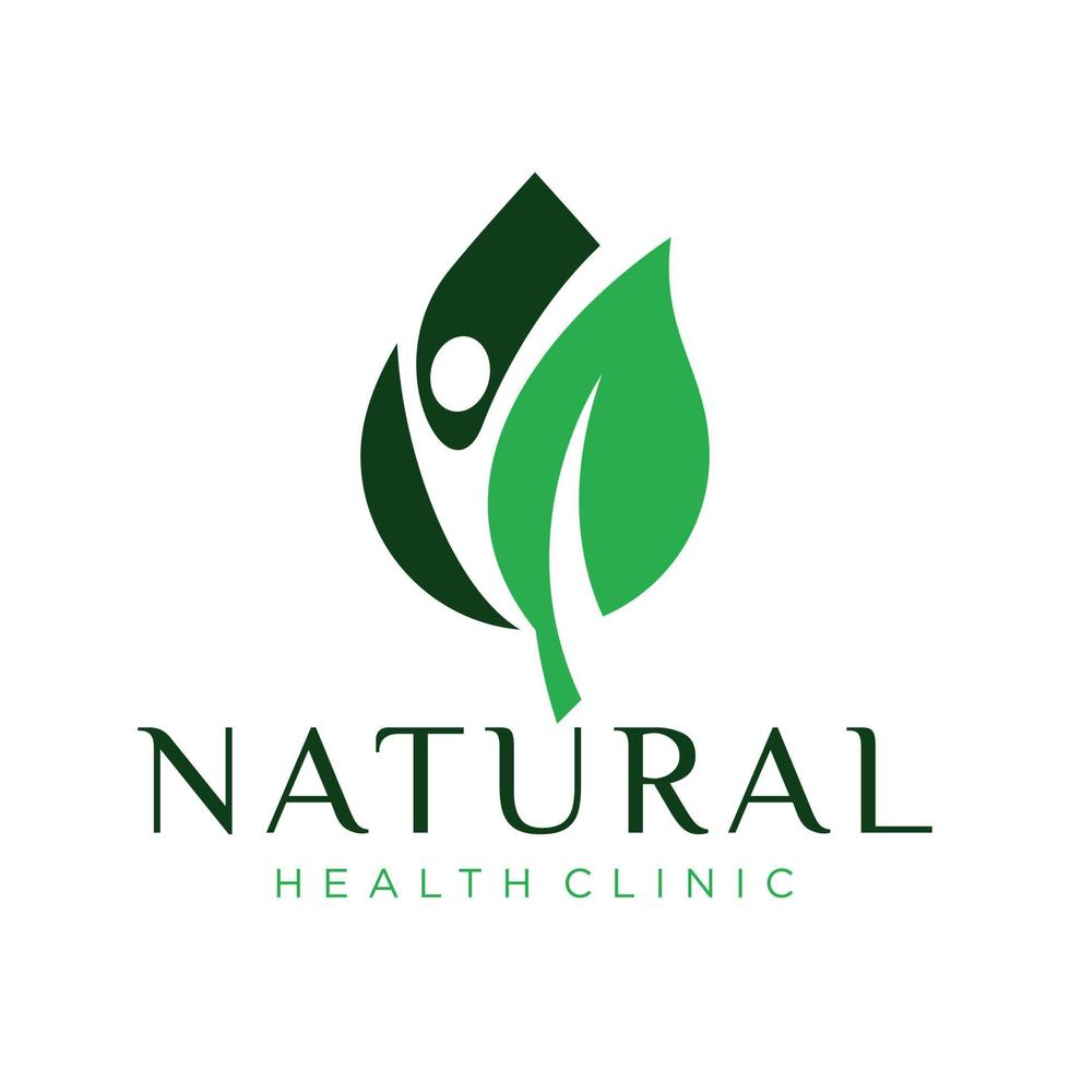 natural health clinic logo design vector template