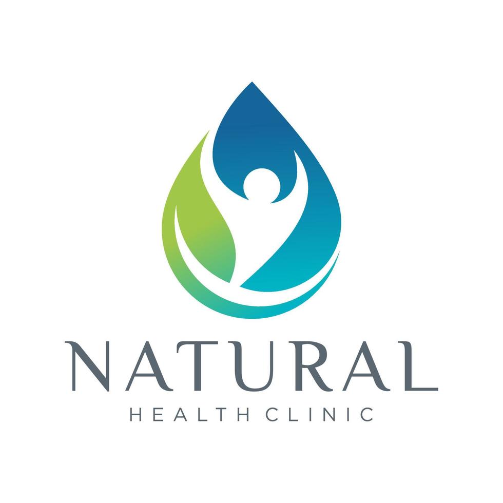 natural health clinic logo design vector template