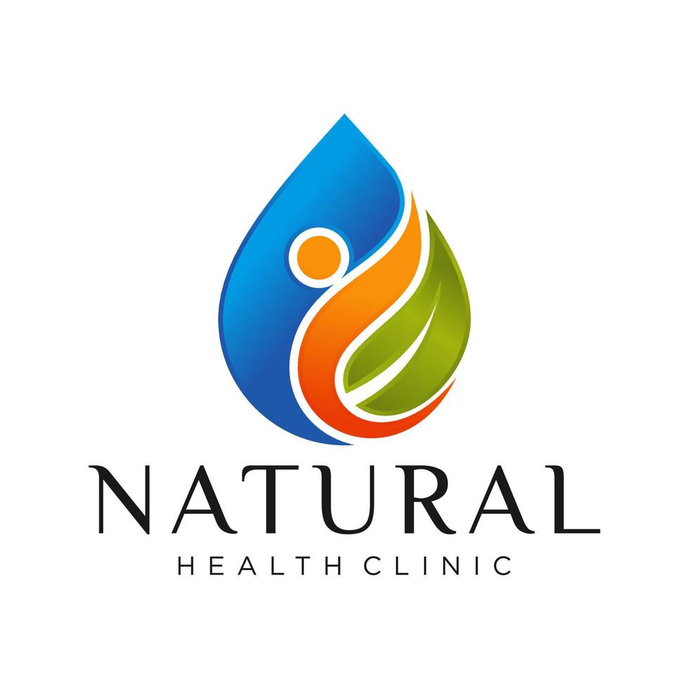 natural health clinic logo design vector template