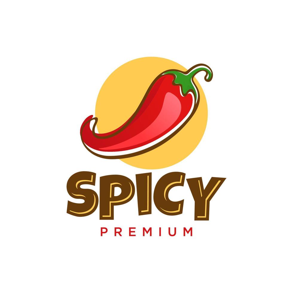 Chili Pepper Logo Template. Hot chili pepper design on white background. Vector illustration.