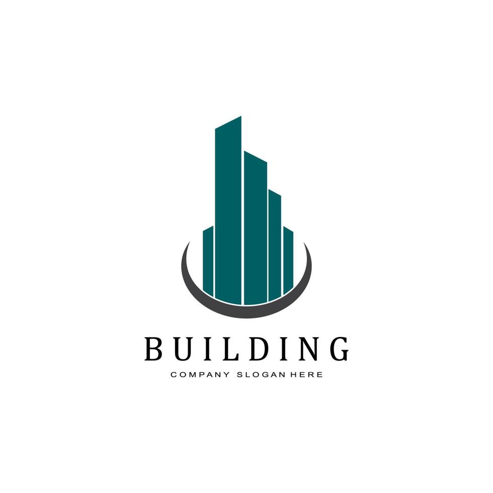 Urban building construction logo icon symbol, house, apartment, city view vector