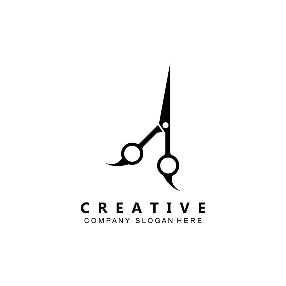 Barber tool scissors logo icon background symbol vector