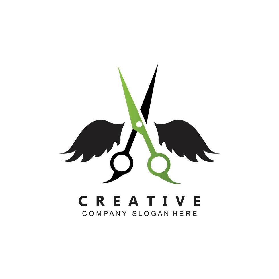 Barber tool scissors logo icon background symbol vector