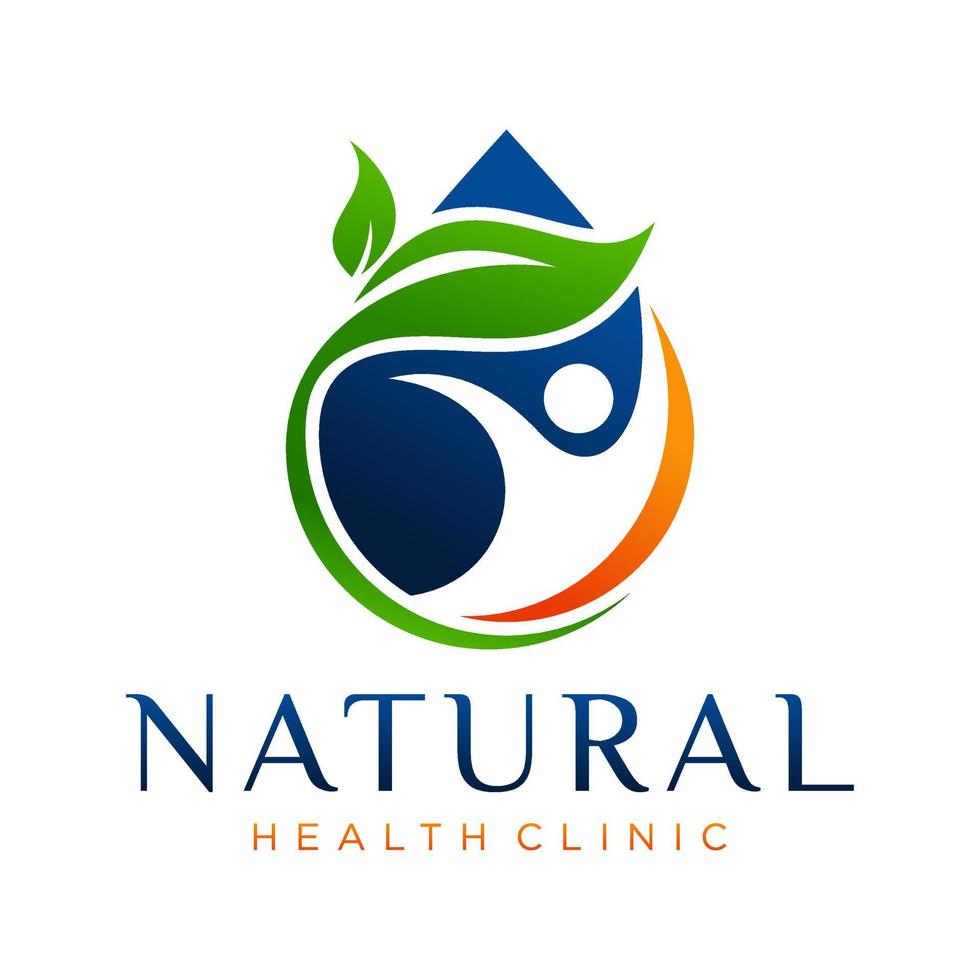 natural health clinic logo design vector template