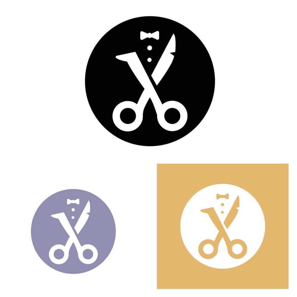 Barber tool scissors logo icon background symbol vector