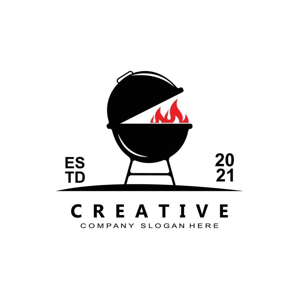 Vintage Retro Rustic barbecue logo. Food or grill design, icon vector illustration