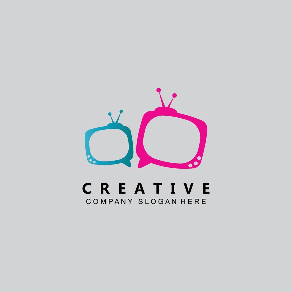 TV, LCD, LED, monitor logo vector icon to view movie channel