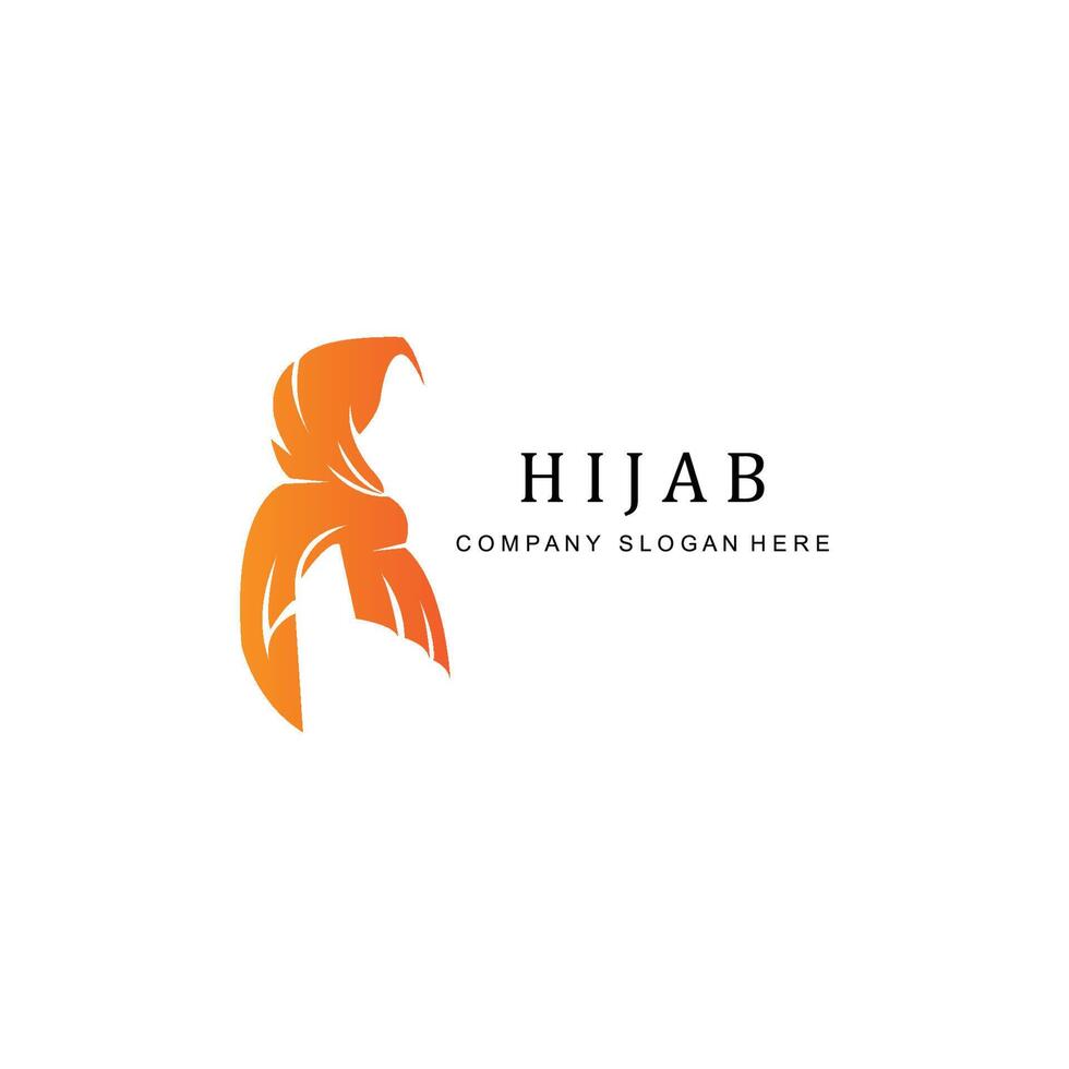 Muslim hijab woman logo vector icon covers