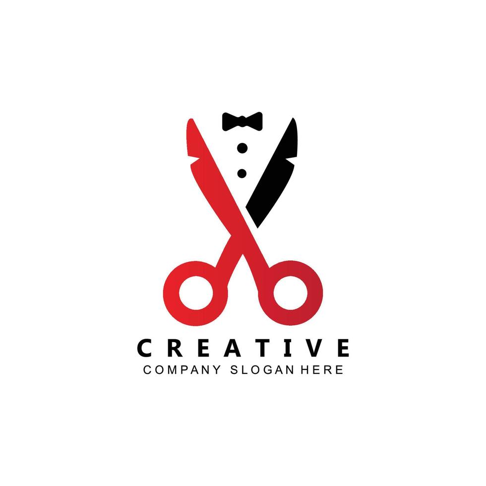 Barber tool scissors logo icon background symbol vector