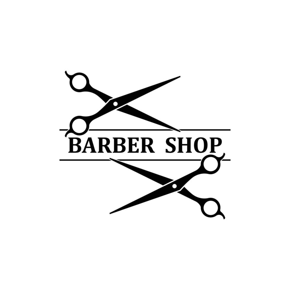 Barber tool scissors logo icon background symbol vector