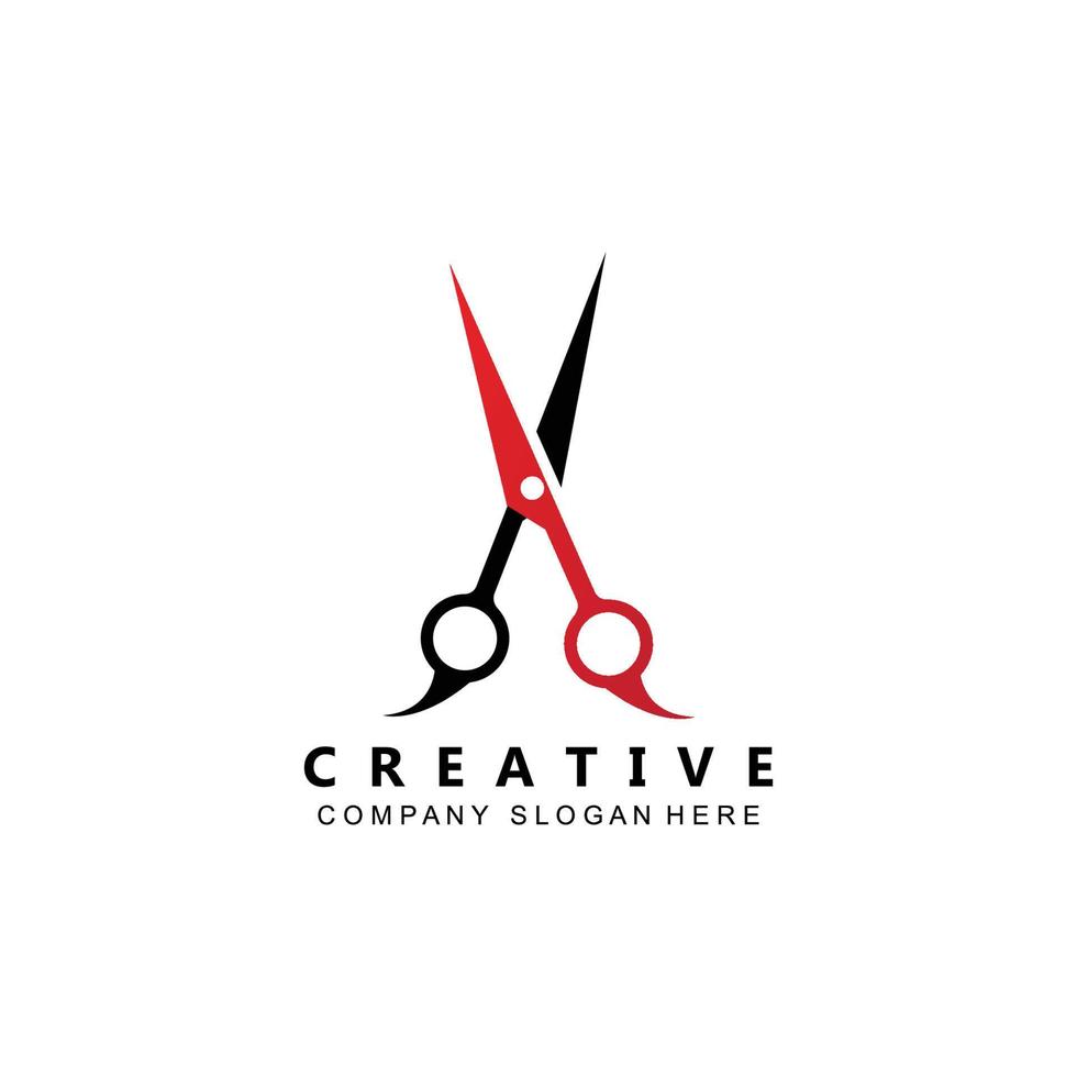 Barber tool scissors logo icon background symbol vector