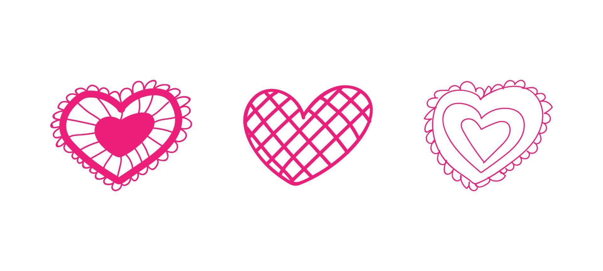 abstract heart shape doodle style cute love vector decoration