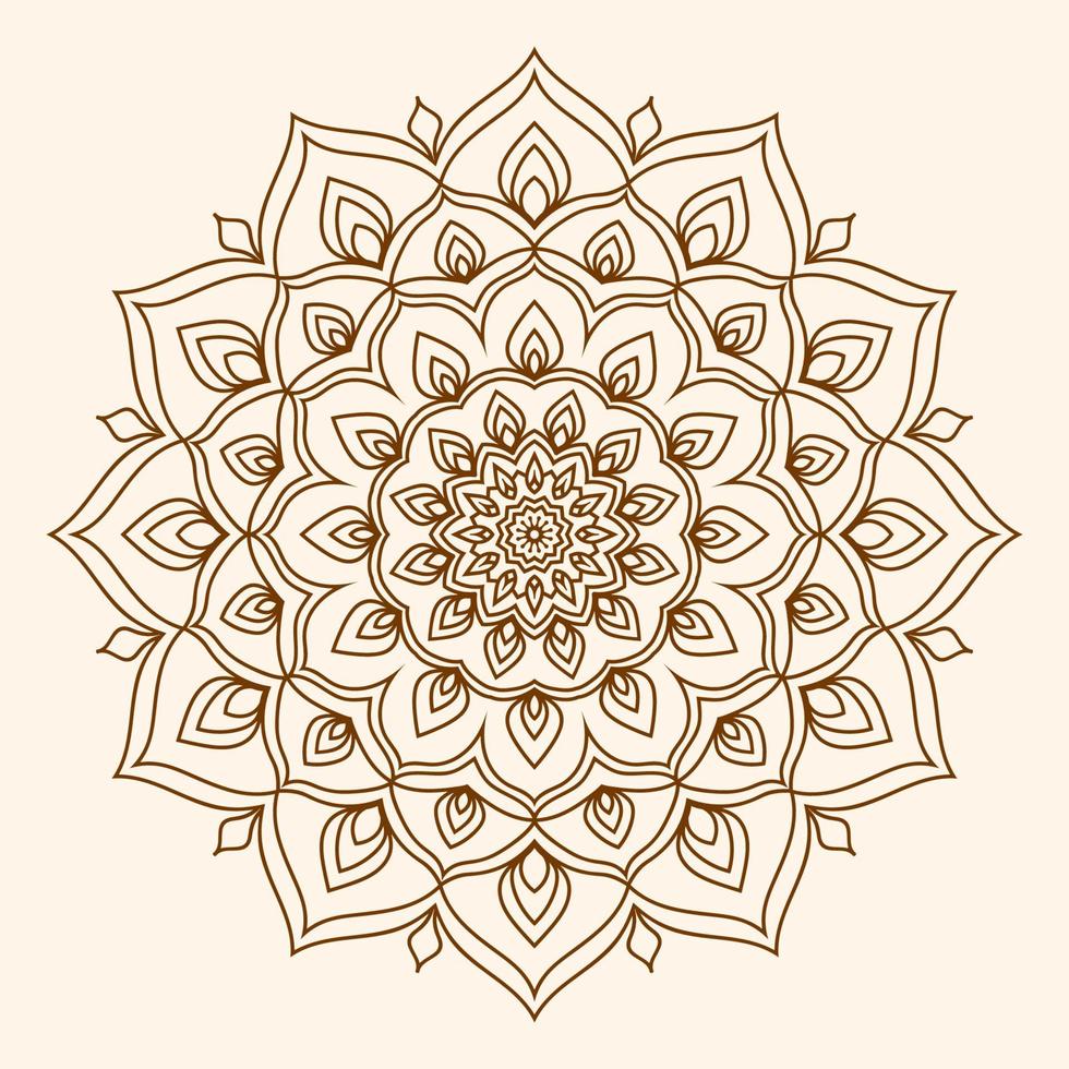 elemento de diseño de vector de decoración de flor circular abstracta de mandala