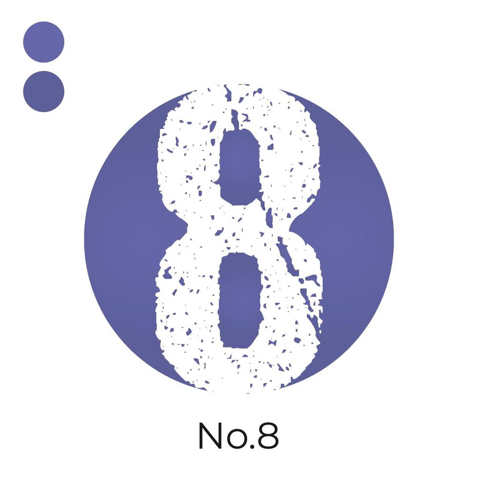rough number eight in gradient very peri circle color vector design element