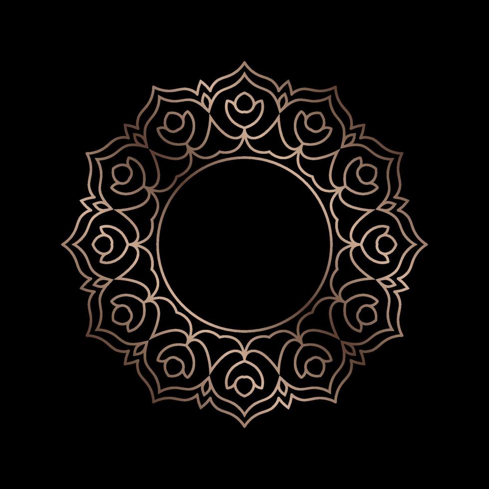circle line golden mandala frame vintage design element vector
