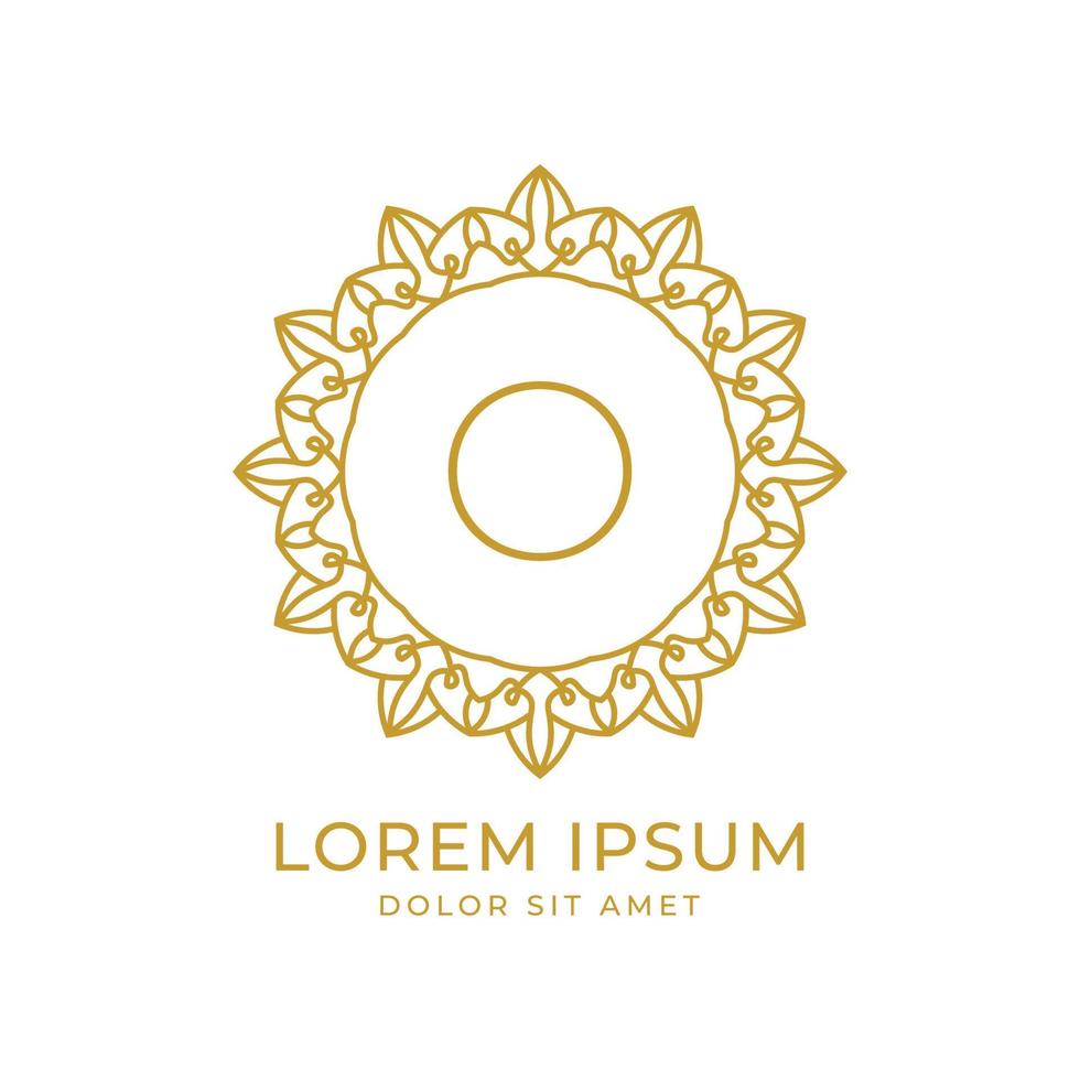 letra o diseño de logotipo de vector de cresta de lujo minimalista para spa, moda, boda, salón, hotel, bienes raíces, cuidado de la belleza