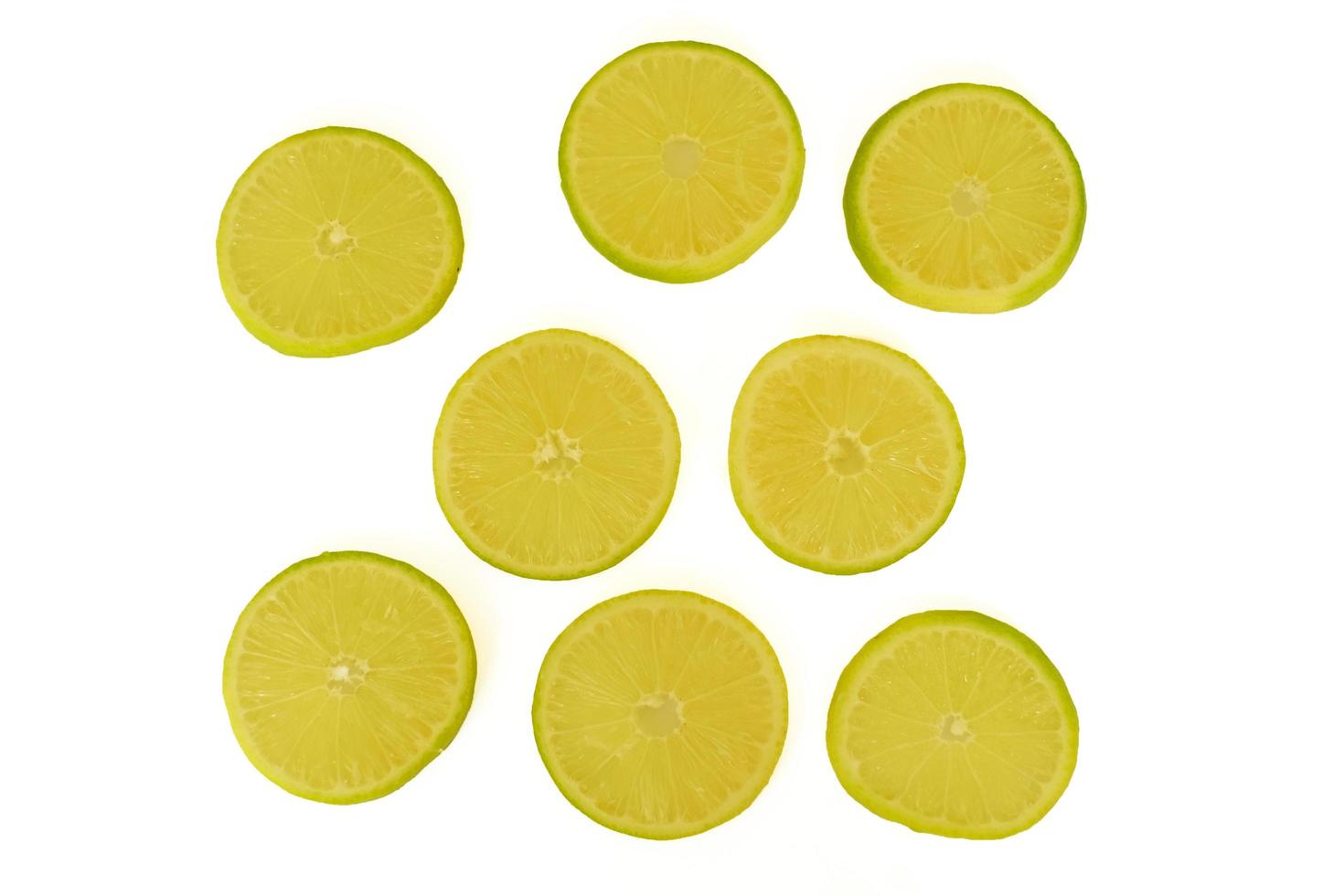 Lemon sliced isolated on white background. photo