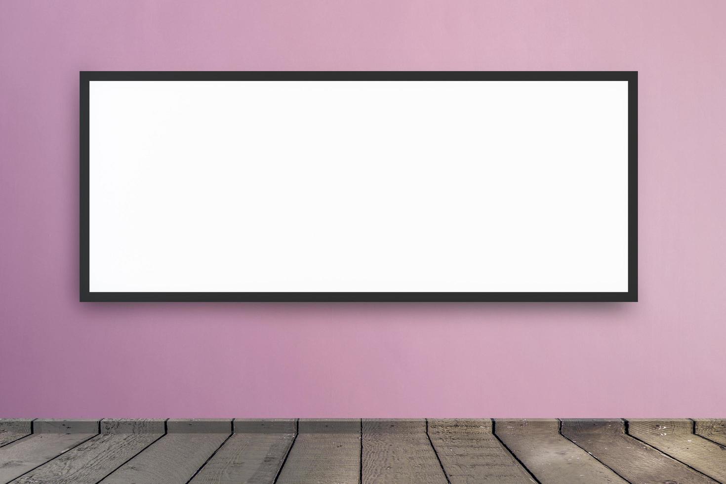 Digital Media Blank white mock up of advertising light box billboard at wall background room with copy space photo