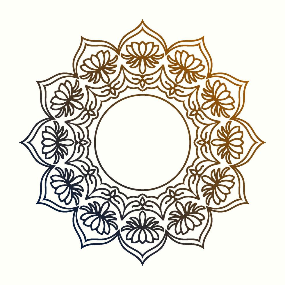 abstract traditional circle decoration mandala lotus frame vector design