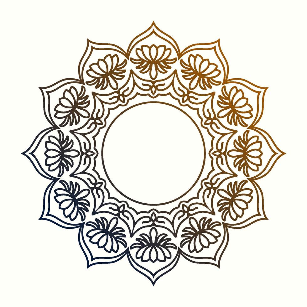 diseño de vector de marco de loto de mandala de decoración de círculo tradicional abstracto