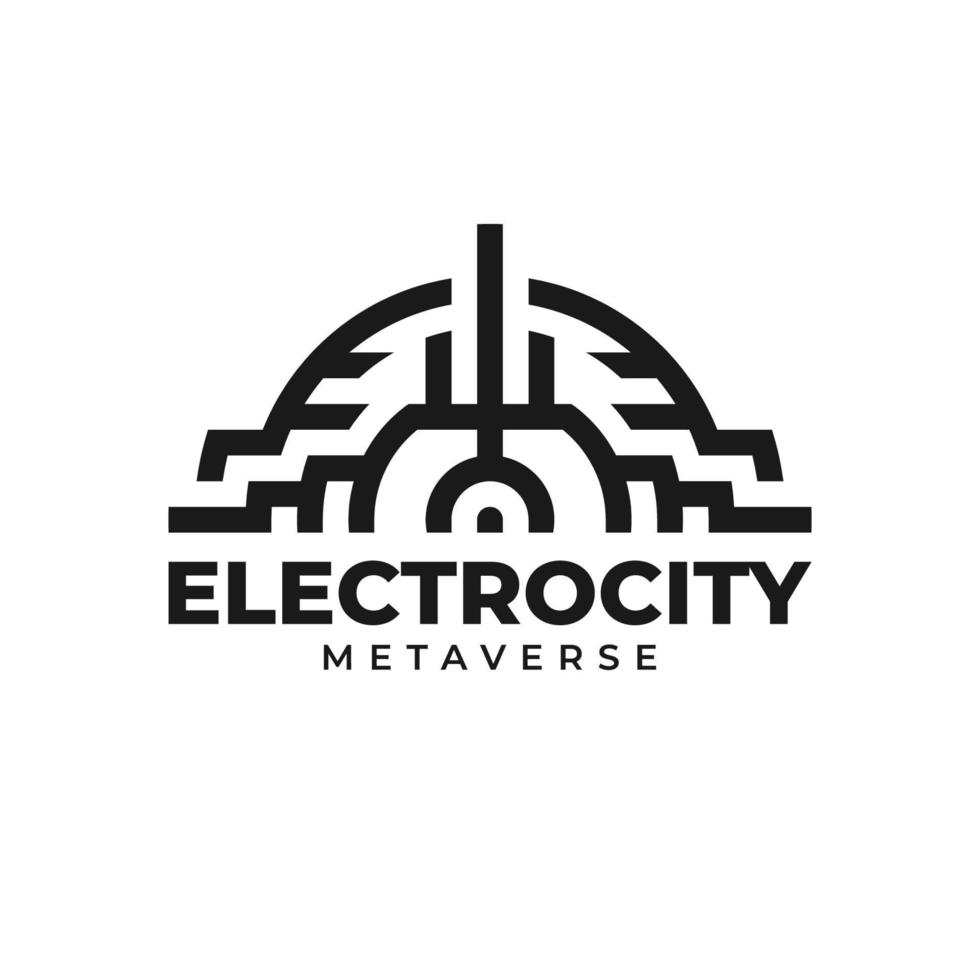 abstract monogram electronic city vector logo design element