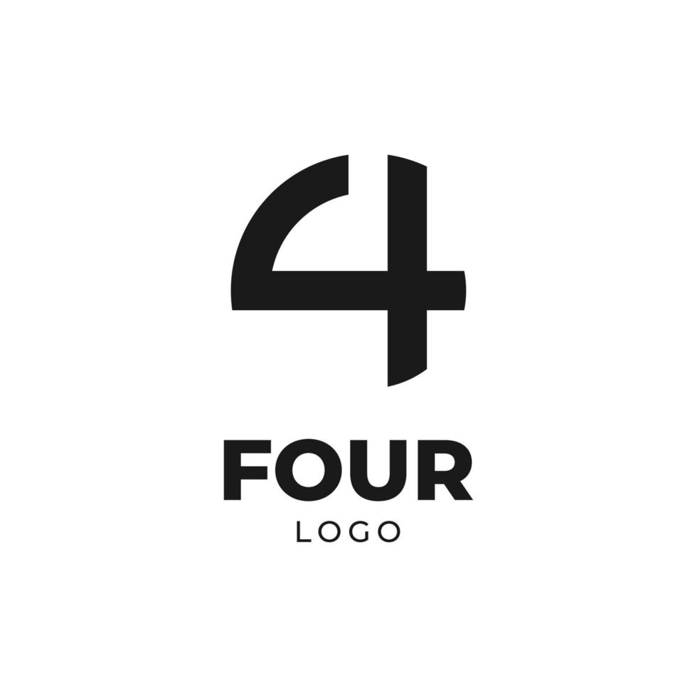 number 4 circle monogram vector logo design element