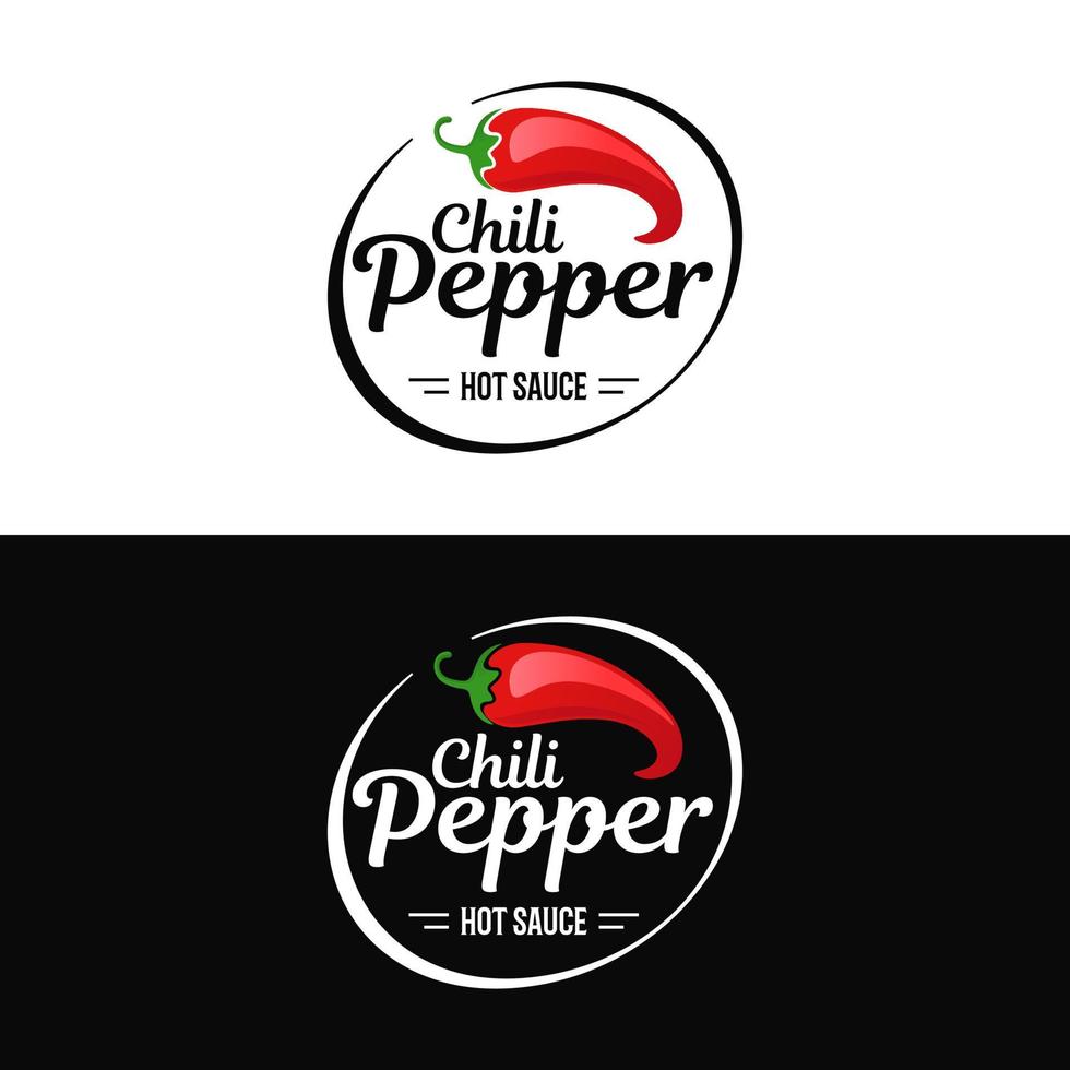 Chili Pepper Logo Template. Hot chili pepper design on white background. Vector illustration.