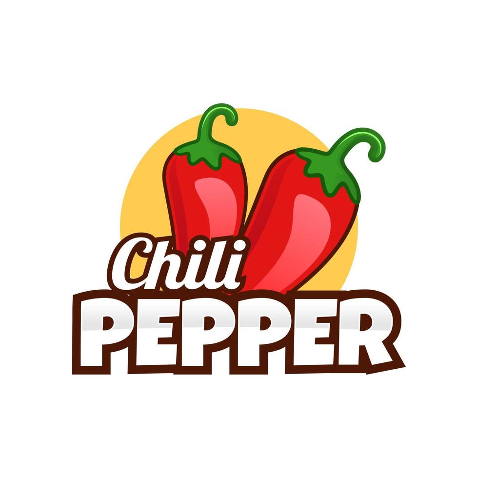 Chili Pepper Logo Template. Hot chili pepper design on white background. Vector illustration.