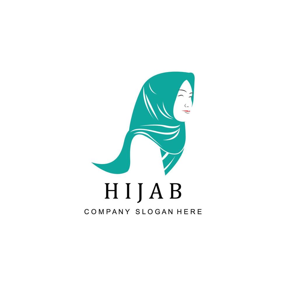 Muslim hijab woman logo vector icon covers