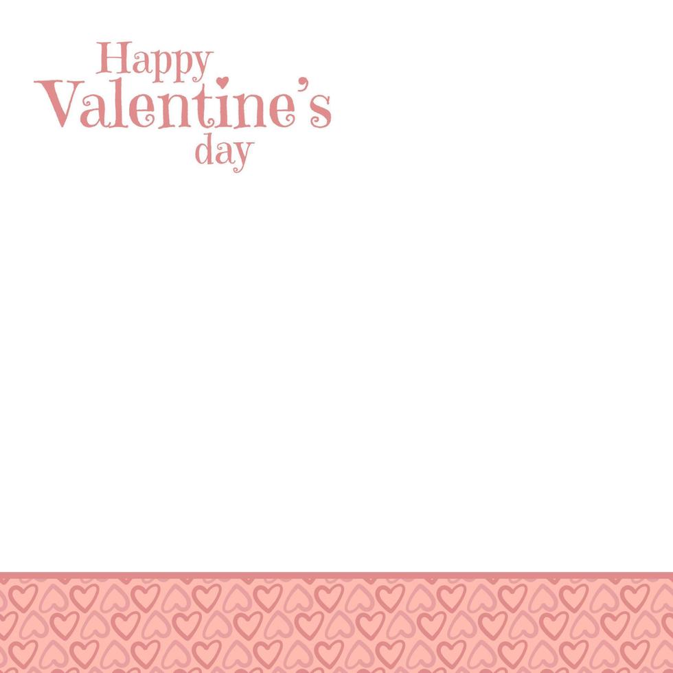 feliz día de san valentín decoración en forma de corazón con área de espacio de copia para texto vector