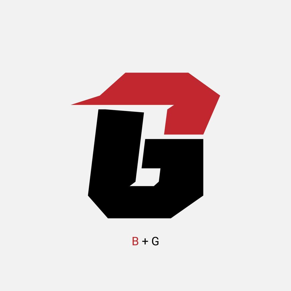 letter G and B strong clean monogram initials vector logo design