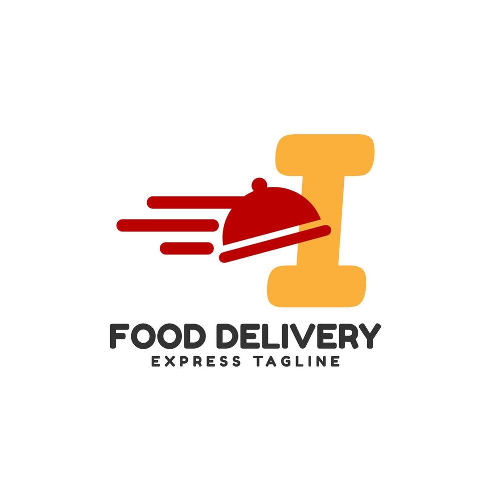 letter I express food delivery vector initial logo design