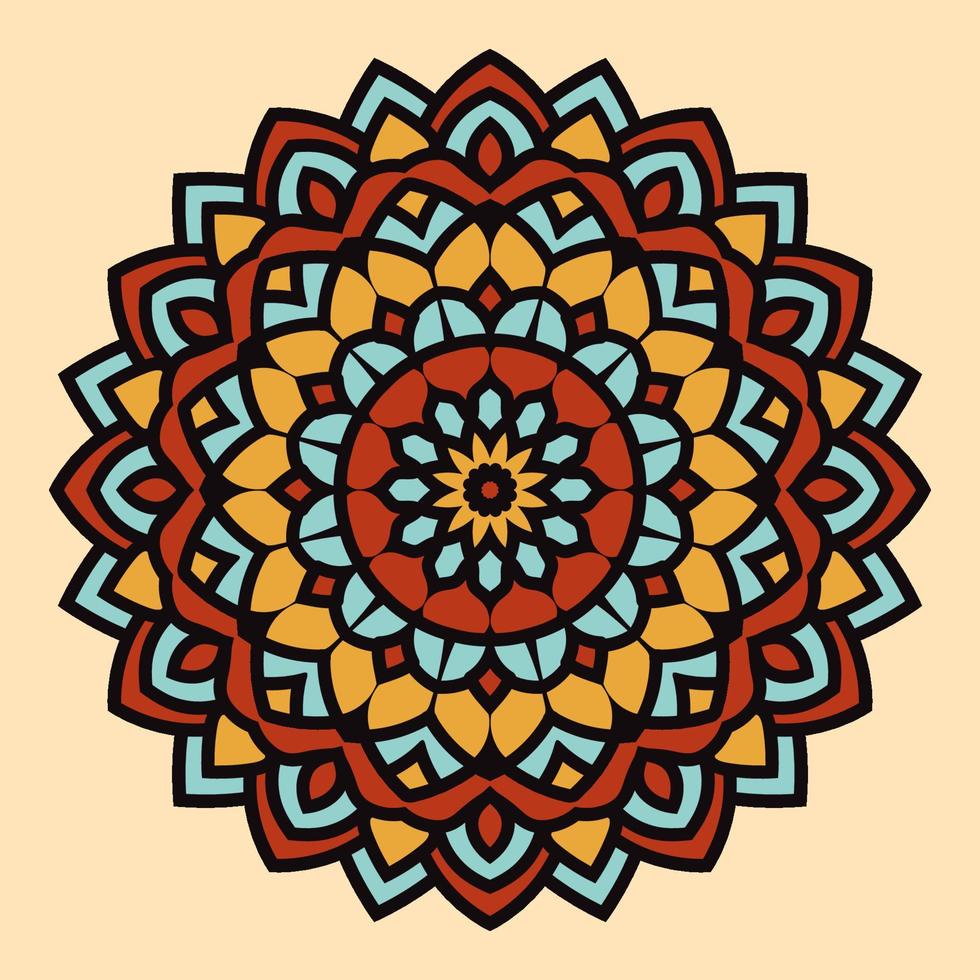 mandala art boho style abstract flower vintage color decorative vector design element