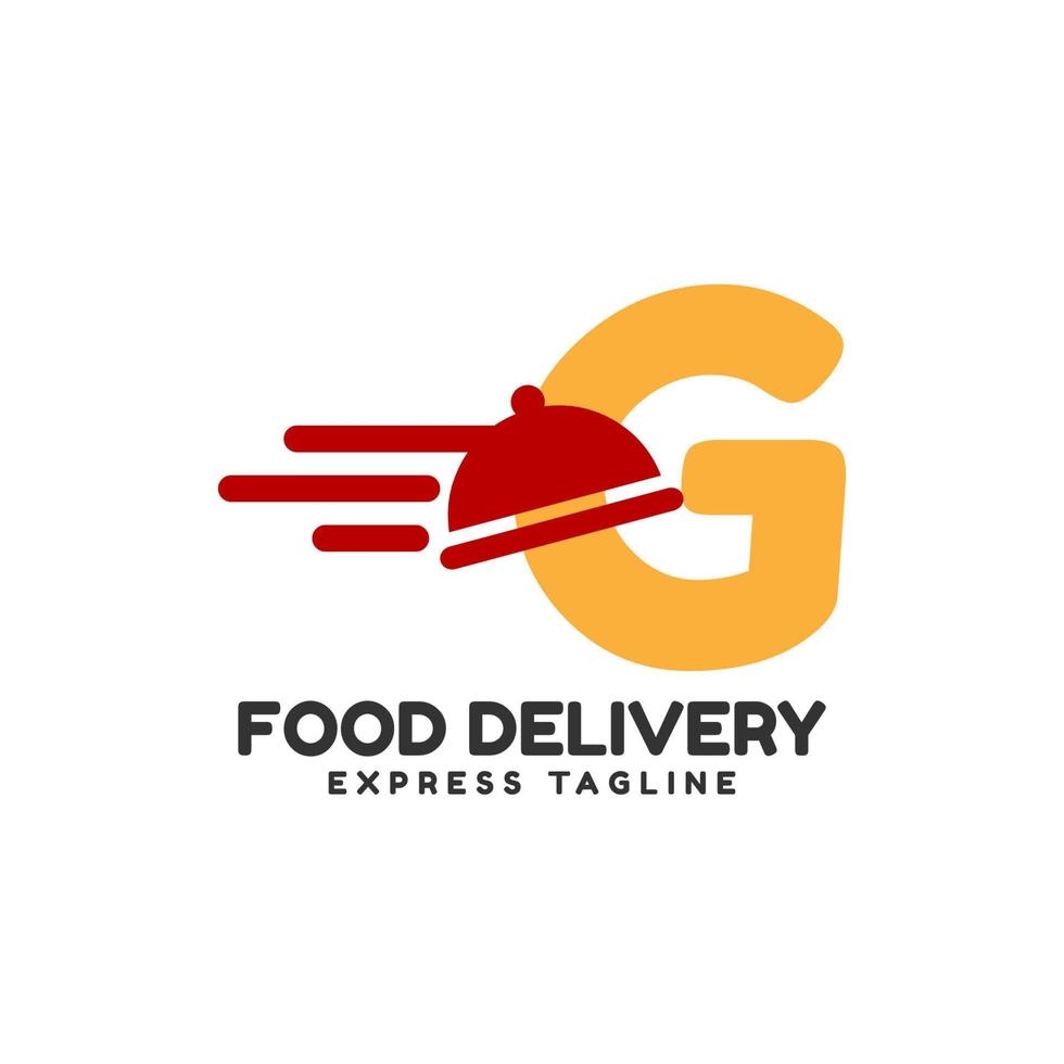 letter G express food delivery vector initial logo design