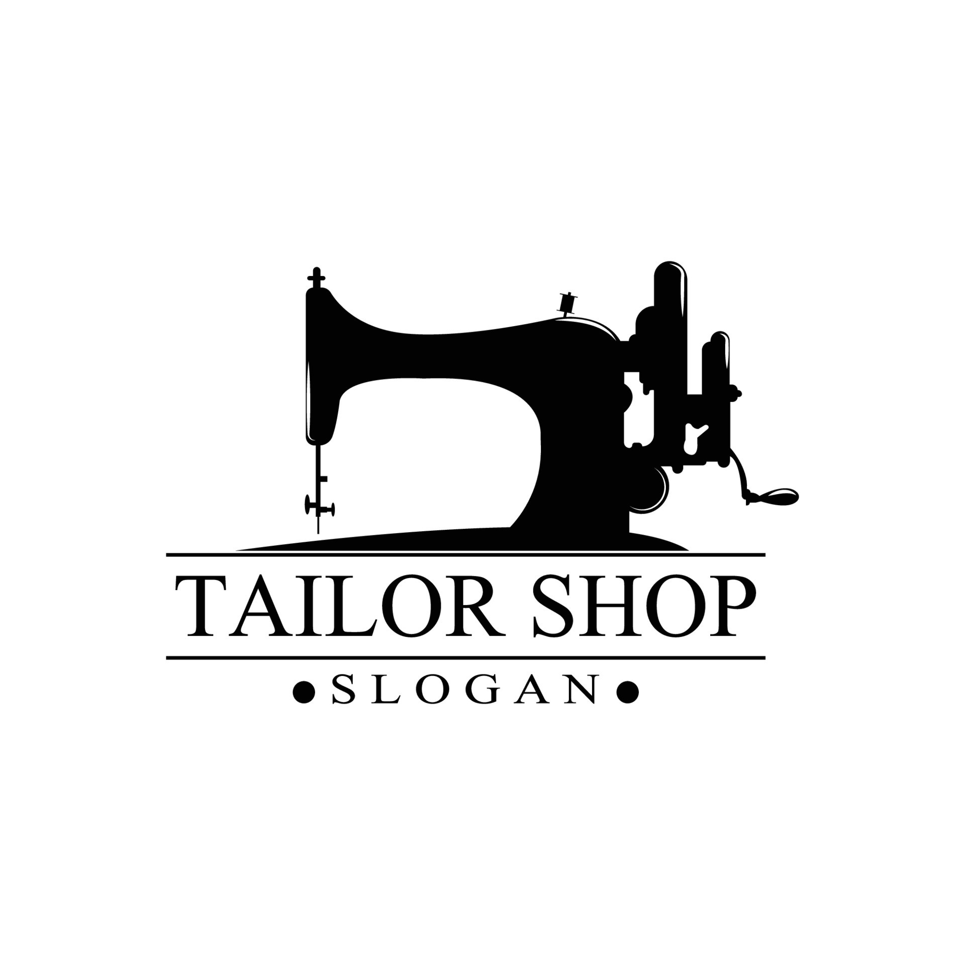 Vintage tailor shop logo icon symbol. Textile or industrial. Vector ...