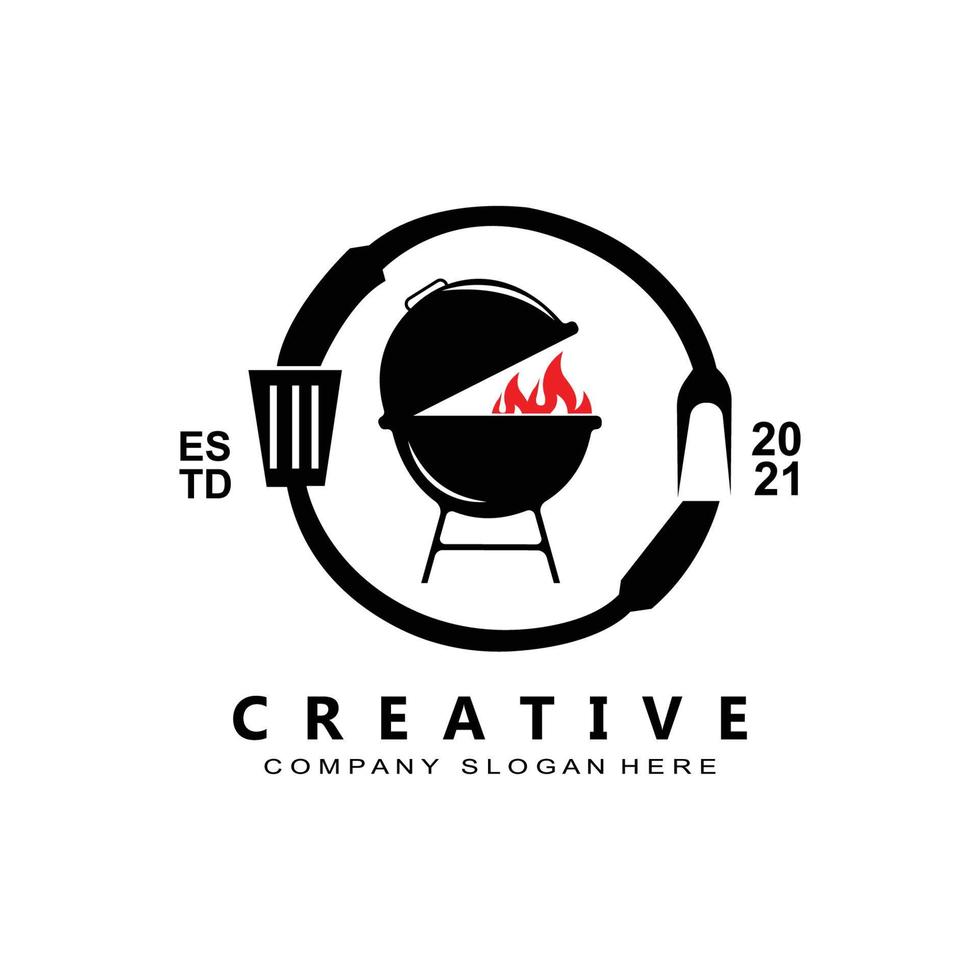 Vintage Retro Rustic barbecue logo. Food or grill design, icon vector illustration