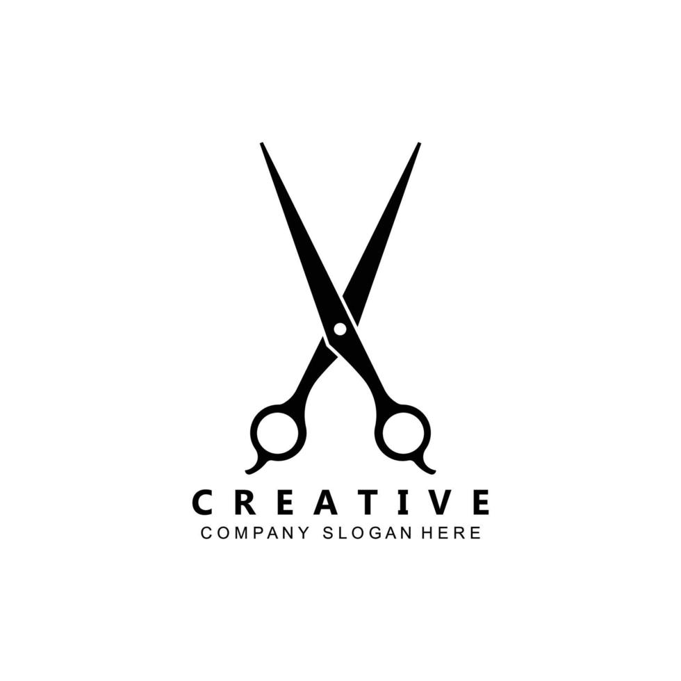 Barber tool scissors logo icon background symbol vector