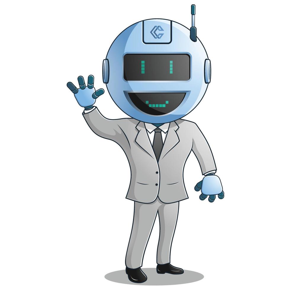 funny robot using a costume illustration vector. vector