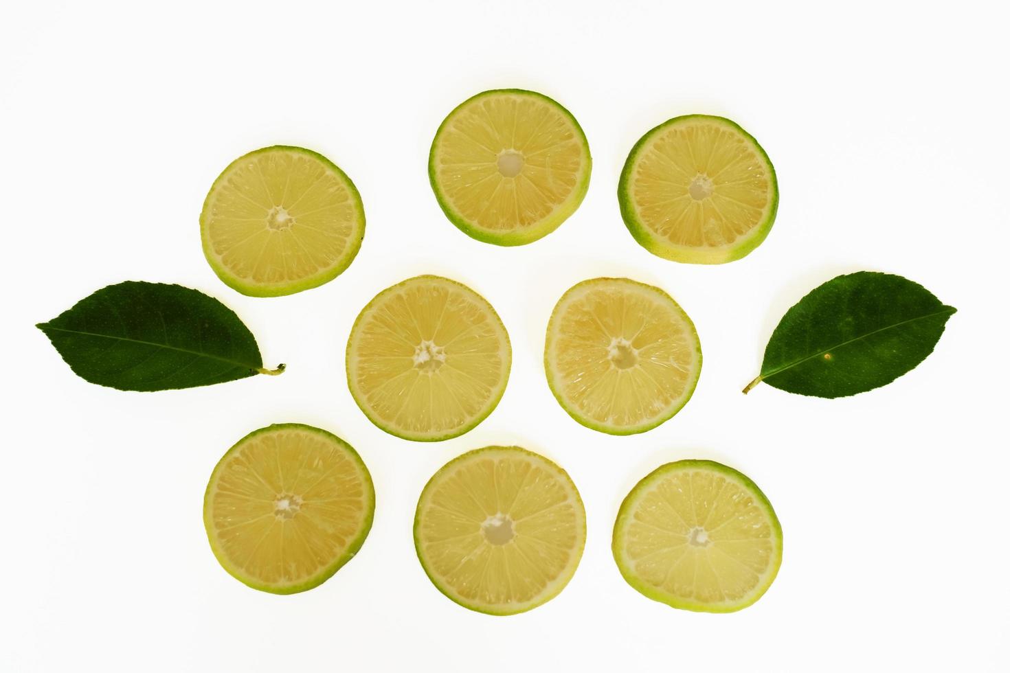 Lemon sliced isolated on white background. photo
