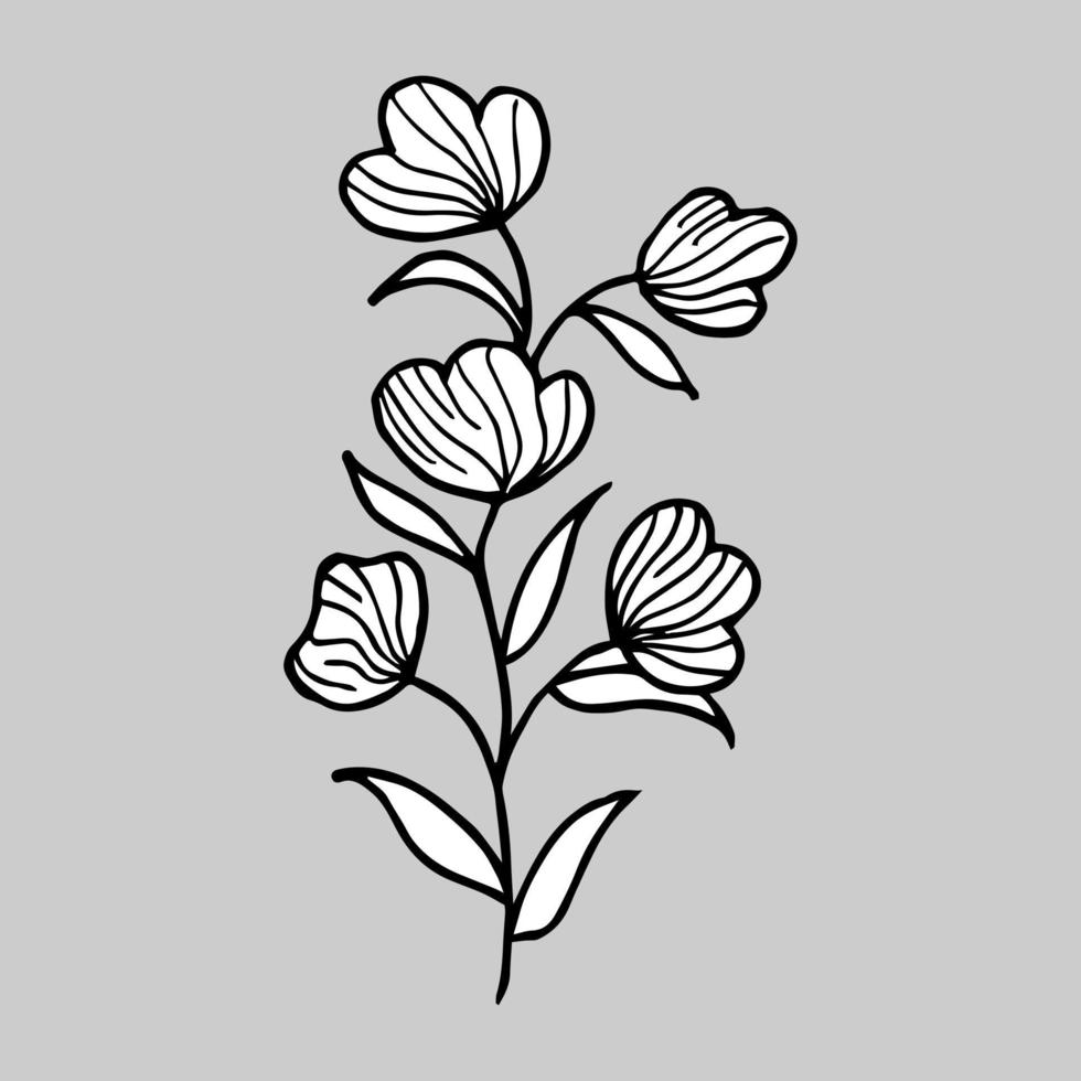 Hand drawn vector design floral elements