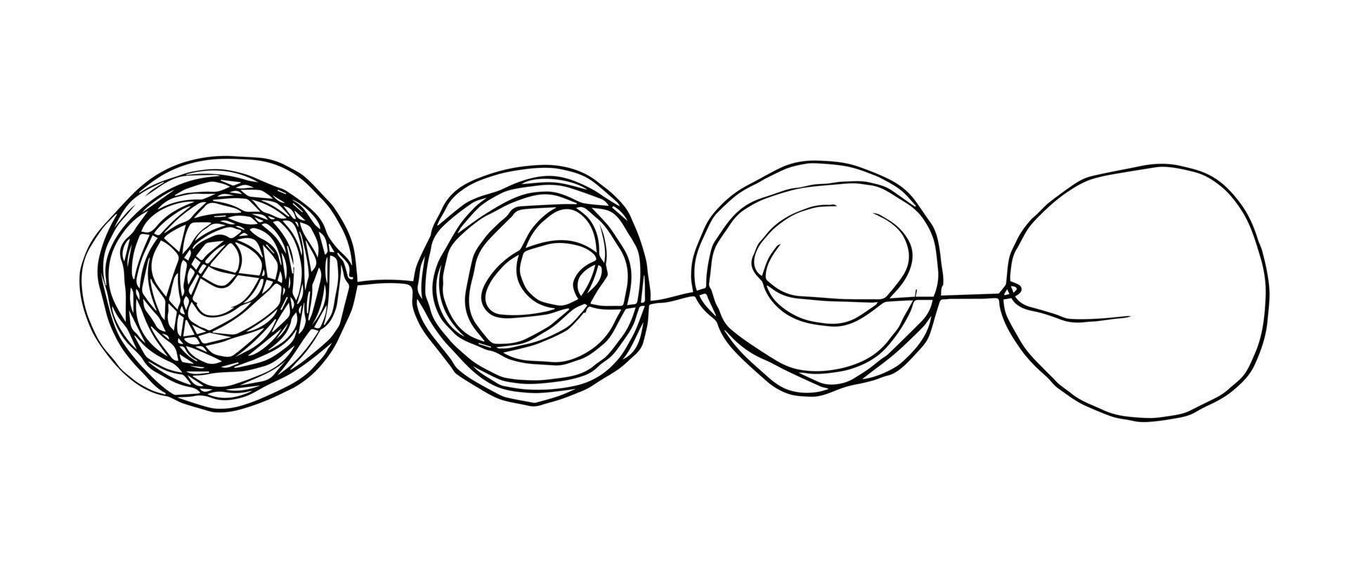 dibujado a mano de boceto de garabato de enredo. garabato abstracto, patrón de garabato de caos aislado sobre fondo blanco. ilustración vectorial vector