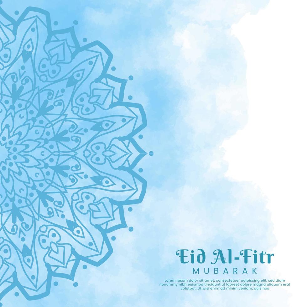 Eid al-fitr with mandala and watercolor background. Abstract illustration vector