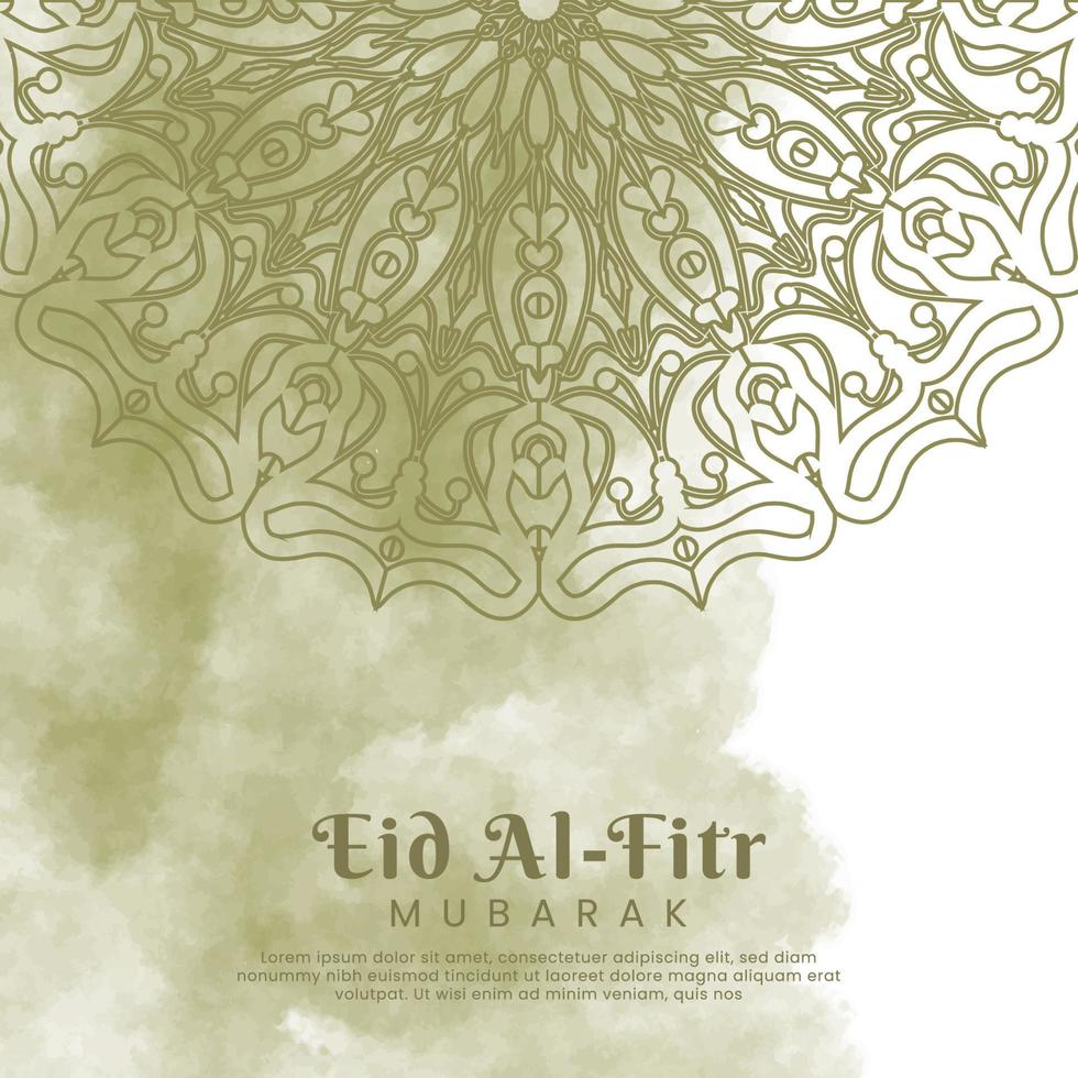 Eid al-fitr with mandala and watercolor background. Abstract illustration vector