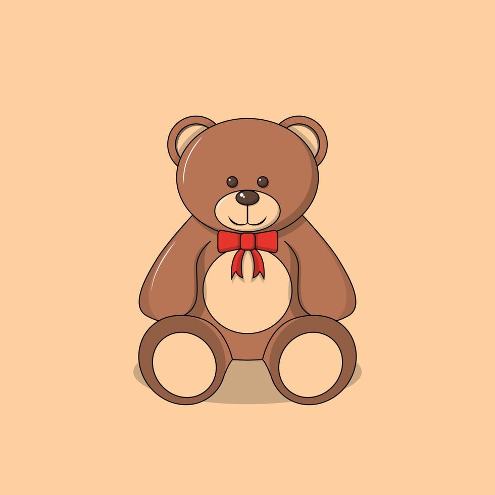 vector de diseño plano de oso de peluche