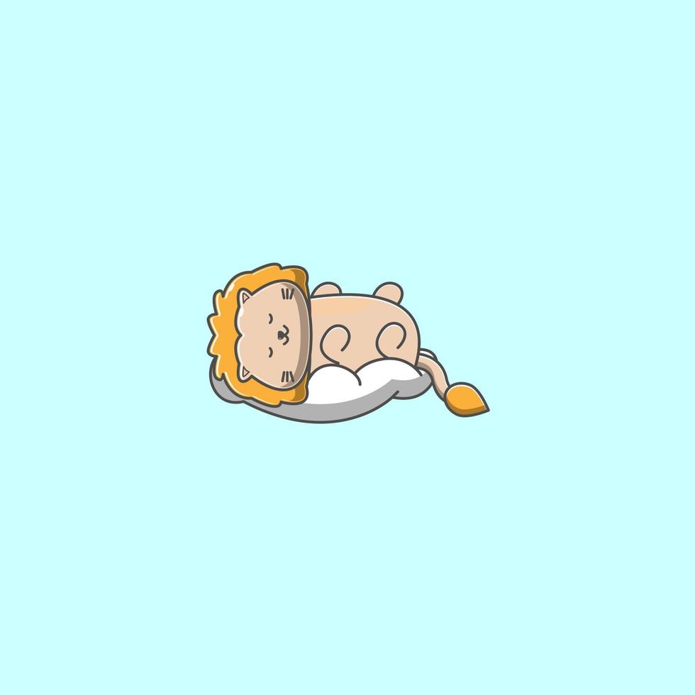 lion sleeping on the pillow vector