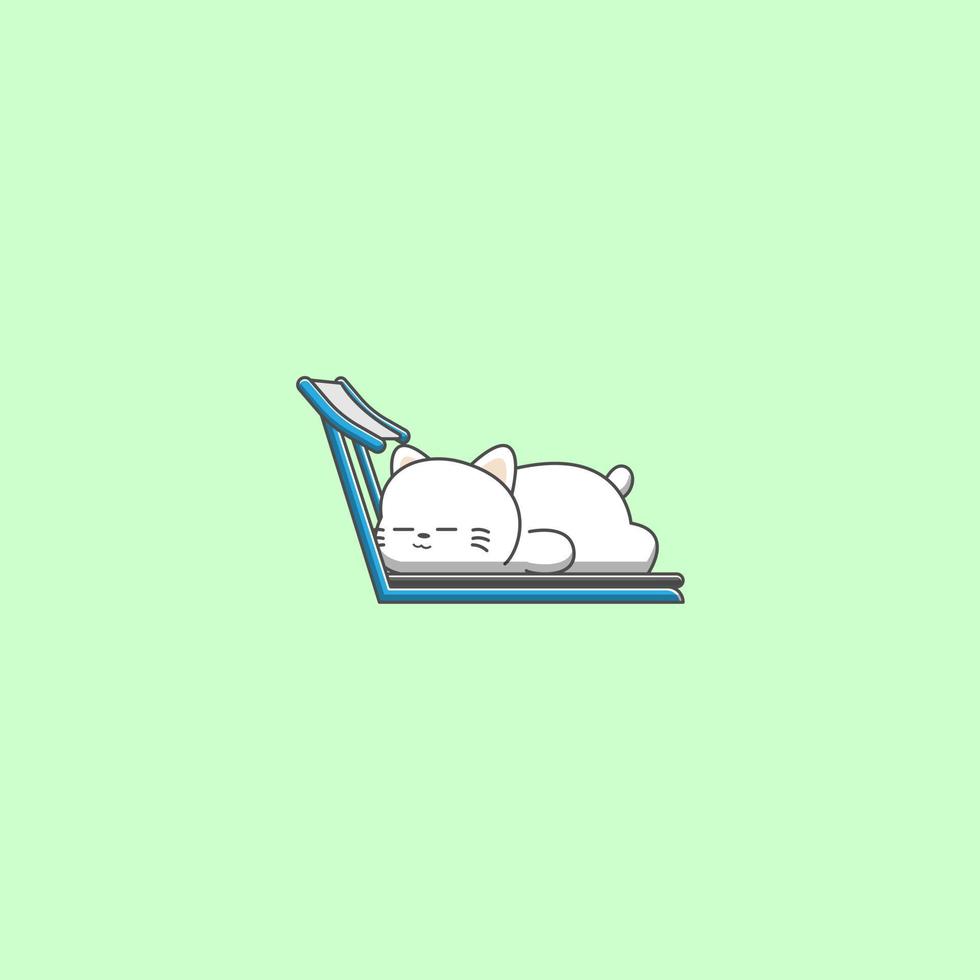cat sleeping on a treadmill vector